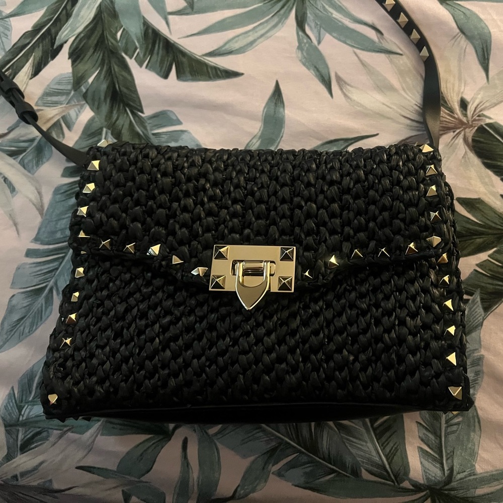 Valentino Rockstud straw bag